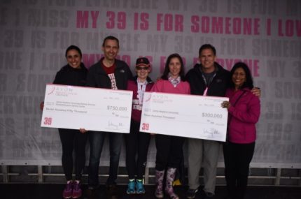 Breast Cancer Program members Josh Lauring and Sara Sukumar accept Avon Foundation awards