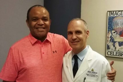 The picture shows me with Dr. Daniel Sciubba of Johns Hopkins. When we met, I was paralyzed from a spinal fracture at a tumor. He performed a laminectomy and spinal fusion to remove my spinal tumor, fuse 5 vertebrae and reverse my paralysis. Now, I can walk again (as the bionic man, complete with titanium rods and screws). He also treated my massive internal bleeding and stroke during my relapse caused by Lovenox blood thinner. - and was fantastic to my (worried) children. . . . .GREAT CHAP