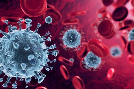 Corona Virus In Red Artery - Microbiology And Virology Concept - 3d Rendering
